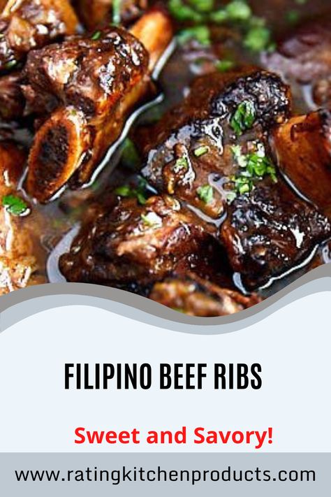 Filipino Short Ribs, Beef Rib Tips Recipe, Filipino Beef Recipes, Flanken Ribs, Filipino Pork Recipes, Boneless Beef Ribs, Spareribs Recipe, Beef Back Ribs, Beef Ribs Recipe