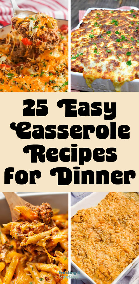 These one-dish wonders are not only simple to prepare but also versatile and satisfying. I’m sharing 25 delightful casserole recipes that will transform your dinner routine. Stuffed Pepper Casserole, Easy Taco Casserole, Ritz Cracker Chicken Casserole, Simple Ground Beef Casserole. Casserole Topping Ideas, 5 Ingredient Casserole Recipes, Quick And Easy Casseroles, Small Casserole Recipes, Easy Casserole Recipes For Dinner 4 Ingredients, Stuffed Pepper Casserole Easy, Casseroles To Freeze, Sunday Dinner Casseroles, Quick And Easy Casserole Recipes