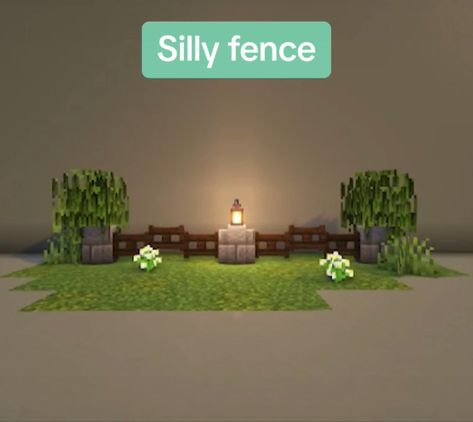 Fences In Minecraft, Fences Ideas Minecraft, Minecraft Building Ideas Fence, Minecraft Fence Ideas Wood, Village Fence Minecraft, Small Simple Minecraft Builds, Minecraft Village Fence Ideas, Minecraft Modern Fence, Mc Fence Ideas