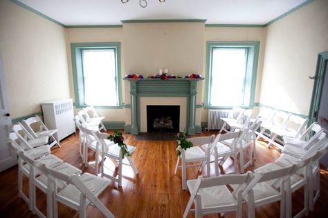 Indoor Small Wedding Ceremony, Small Indoor Ceremony, Home Wedding Ceremony Indoor, Inside Home Wedding Ideas, In Home Wedding Ceremony, Wedding At Home Indoor, Small House Wedding, House Wedding Ideas Small Indoor, Living Room Wedding Ceremony