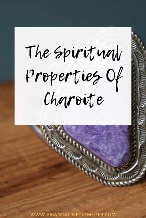 The Spiritual Meaning of Charoite - Image: Amanda Linette Meder of Charoite bracelet with text overlay. Charoite Crystal Meaning, Charoite Meaning, Peace And Calming, Spiritual Tools, Text Overlay, Spiritual Meaning, Crystal Meanings, Crystal Shop, Emotional Healing