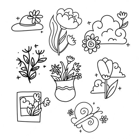 Premium Vector | Aesthetic cute doodle flowers line art handdrawn Cute Doodle Flowers, Flowers Line Art, Doodle Flowers, Cute Doodle, Aesthetic Cute, Flower Doodles, Cute Doodles, Design Resources, Premium Vector