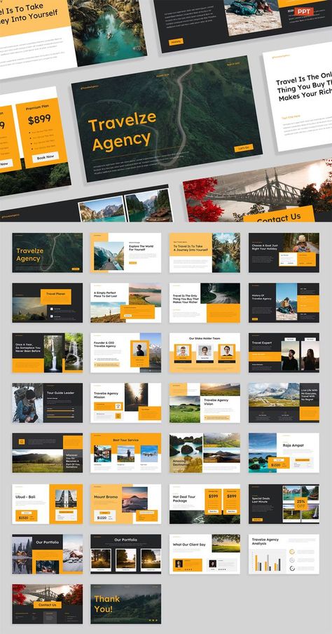 Travel Agency PowerPoint Presentation Template. 30 Unique Slides. Travel Presentation, Agency Presentation, Travel Blog Design, Company Profile Design Templates, Presentation Slides Design, Company Presentation, Proposal Design, Product Portfolio, Slides Design