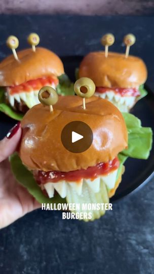 Monster Sandwiches Halloween, Halloween Cheeseburgers, Burger Station, Potato Seasoning, Jalapeño Bacon, Spooky Dinner, Oregano Salt, October Daily, Creative Halloween Decorations