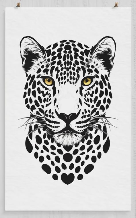 Helping people become more creative. Tiger Face Sketch, Jaguar Painting, Safari Logo, Cheetah Tattoo, Leopard Drawing, Elephant Graphic, Stencil Print, Leopard Face, Poster Typography