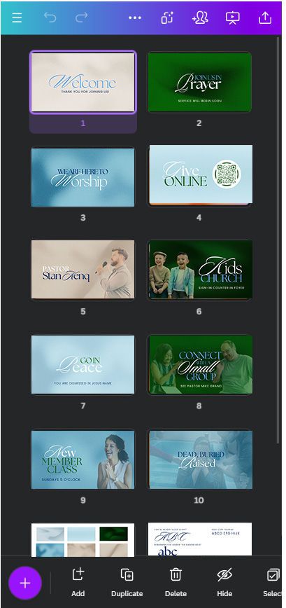 Free Canva Announcement Slides for church. Canva Church Templates, Church Announcements Slides, Professional Presentation Design, Canva Slides, Church Presentation, Powerpoint Presentation Ideas, Church Announcements, Canvas Templates, Christian Graphic Design