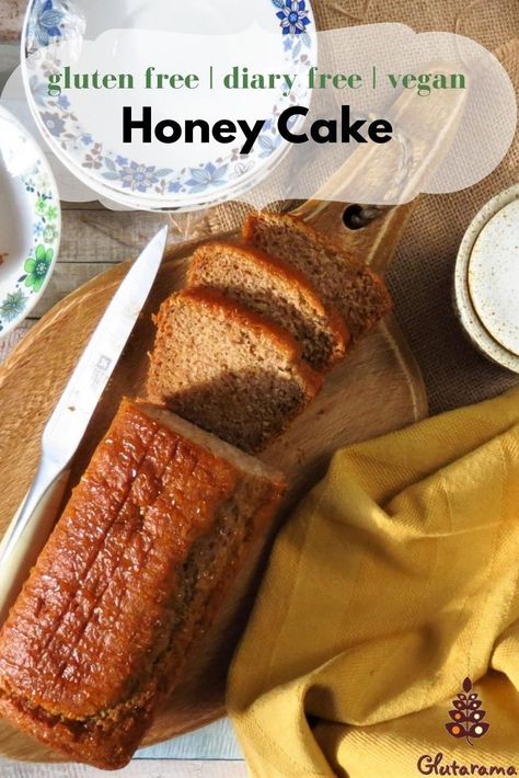 Honey Cake Gluten Free, Gluten Free Honey Cake Recipe, Gluten Free Egg Free Cake, Vegan Honey Cake, Gluten Free Honey Cake, Dutch Honey Cake, Dairy Free Egg Free Recipes, Aip Paleo Desserts, Conscious Eating