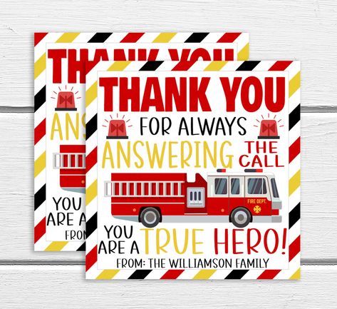 Thank You Firefighters Sign, Thank You To Firefighters, Firefighter Appreciation Gifts From Kids, First Responders Appreciation Gifts, Thank You First Responders, Thank You Firefighters From Kids, First Responders Appreciation, Ems Gifts, Firefighter Appreciation Gifts