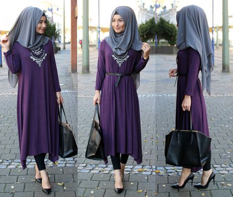 Dark Purple Top, Turkish Hijab, Modest Dressing, Islamic Fashion Dresses, Muslim Girl, Pakistani Dresses Casual, Muslim Women Fashion, Hijab Styles, Muslim Fashion Dress