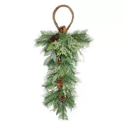 Christmas Door Swag, Christmas Door Decoration, Teardrop Swag, Rustic Christmas Wreath, Christmas Wreaths & Garlands, Juniper Berries, Cone Christmas Trees, Swag Wreath, Door Swag