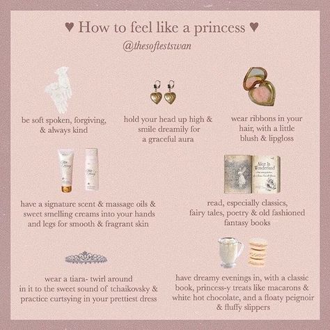 Feel Like A Princess, Etiquette And Manners, Angel Aesthetic, Classy Aesthetic, Pink Girly Things, Princess Aesthetic, Girl Tips, Signature Scent, Makeup Skincare