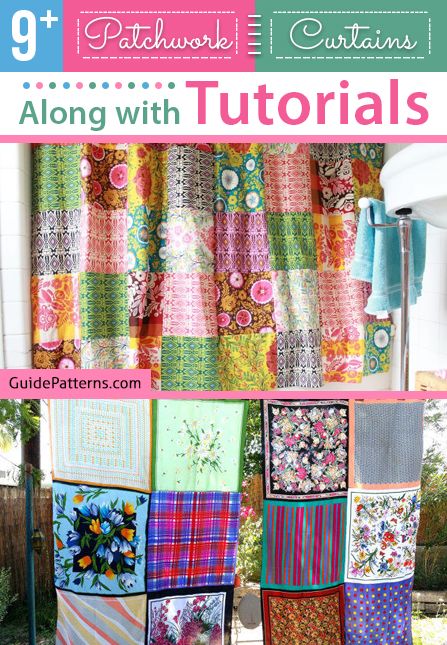 9+ Patchwork Curtains Along with Tutorials | Guide Patterns Patchwork Curtains Diy Shabby Chic, Boho Patchwork Curtains, Patchwork Curtains Fabric Scraps, Quilt Curtains Ideas, Diy Patchwork Curtains, Patchwork Curtains Diy, Scrap Fabric Curtains, Rag Curtains, Curtains Without Sewing