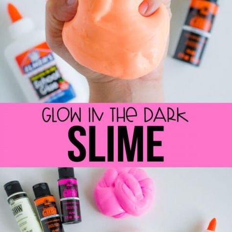 How to make Glow in the Dark Slime - easy and fun to make with your kids. Slime Easy, Pizza Friday, Glow Crafts, Neon Crafts, Glow Birthday Party, Slime Recipes, Diy Glow, Diy Slime Recipe, Light Party