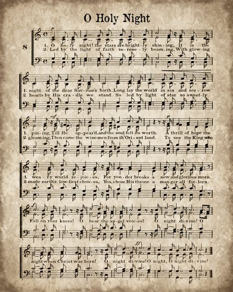 Christmas Music Pages - Loads of Free Pages! - Knick of Time O Holy Night, Holy Night, Printable Christmas, Sheet Music, Instant Download, Music, Christmas