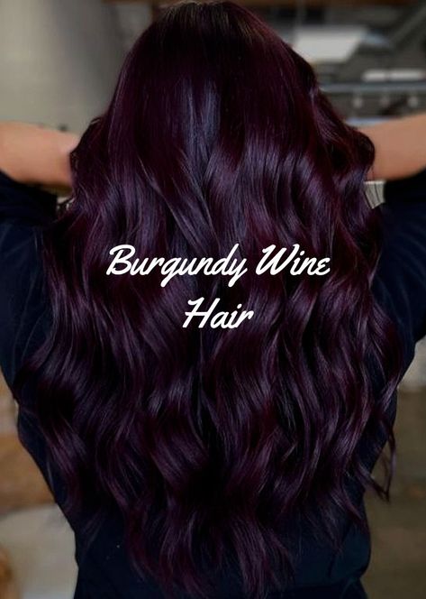 Midnight Violet Hair, Eggplant Highlights, Purple Wine Hair, Eggplant Purple Hair, Eggplant Hair Color, Plum Black Hair, Hair With Black Roots, Purple Burgundy Hair, Eggplant Colored Hair