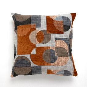 Navy And Burnt Orange Living Room, Burnt Orange Living Room, Cushion Combinations, Silver Living Room, Navy Sofa, Teal Cushions, Living Room Decor Gray, Dutch House, Living Room Orange