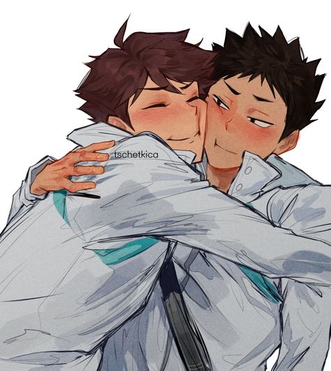 Hoot hoot🦉 on Twitter: "Their cheeks said ✨squish✨ #iwaoi… " Iwaizumi Hajime, Kageyama X Hinata, Oikawa Tooru, Haikyuu Ships, Haikyuu Manga, Haikyuu Characters, Haikyuu Fanart, Dessin Adorable, Sports Anime