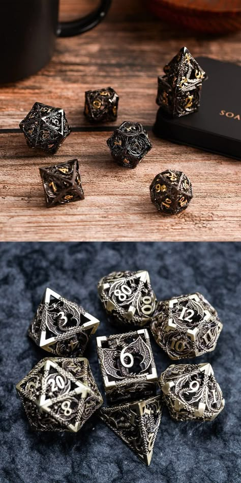 Cool Dnd Dice, Archangel Haniel, Dnd Table, Dnd Races, Pretty Knives, Flying Dragon, Dungeons And Dragons Dice, Dnd Dice, Playing Card Deck