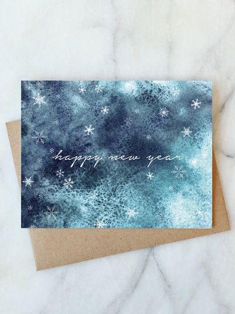 ALL CARDS — Abigail Jayne design Watercolor New Years Cards, Watercolor New Year Card, New Year Watercolor Cards, New Year Card Design Handmade, Christmas Watercolor Cards Ideas, New Years Watercolor, New Years Cards Handmade, New Year Cards Handmade Ideas, Happy New Year Card Diy