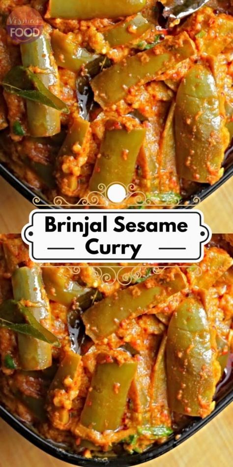 It is said that there can be no one who does not like the Brinjal-Sesame Curry; nor can there be anyone who can forget the taste of the curry having once tasted it. This will be vouched for by anyone who has tasted the curry. Indian Vegetarian Dishes, Spicy Curry, South Indian Food, Curry Recipes, Vegetarian Dishes, The Taste, Recipe Using, Indian Food Recipes, Cooking Recipes