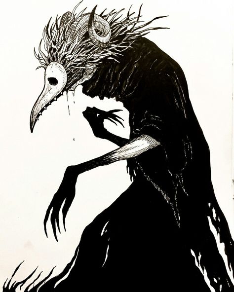 Art Macabre, Creepy Drawings, Arte Peculiar, Cool Monsters, Monster Concept Art, Plague Doctor, Dark Art Illustrations, Art Halloween, Thanks To Everyone