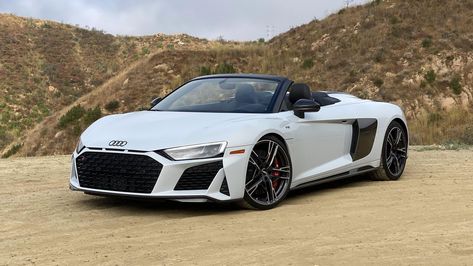 Audi's V10-powered R8 is still one of the best sports cars around. Audi V10, Audi R8 Convertible, Audi R8 V10 Spyder, Top 10 Luxury Cars, Audi Lamborghini, R8 Spyder, Audi R8 Spyder, R8 V10, Luxury Car Brands