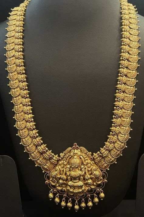 Coin Haram Gold, Laxmi Haram Designs Gold Latest, Kasula Peru Latest Designs, Kasulaperu Latest Designs, Kasulaperu Necklace, Haram Designs Gold Latest, Kasula Peru, Latest Necklace Design, Necklace Set Indian Bridal Jewelry