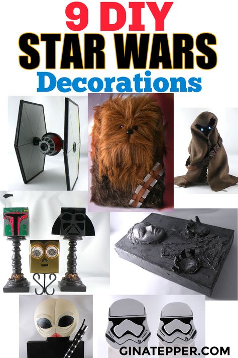 Star Wars Gift Ideas Diy, Star Wars Crafts For Adults, Star Wars Diy Decorations, Diy Star Wars Decor, Star Wars Diy Gifts, Star Wars Signs Diy, Diy Gifts For Star Wars Fans, Star Wars Decorations, Star Wars Centerpiece