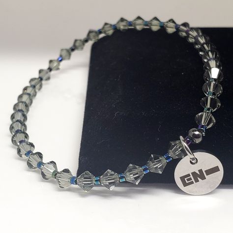 ENHYPEN Jungwon Gray Mic inspired Swarovski Crystal bracelets. https://bludolfincreations.etsy.com/listing/1687210406 #enhypen #enhypenjungwon #jungwon #kpop #engene #enhypenjewelry #enhypenbracelets #enhypenbracelet #enhypentour #enhypenmerchandise Swarovski Crystal Bracelet, Crystal Bracelets, Swarovski Crystals, Grey, Crystals, Instagram