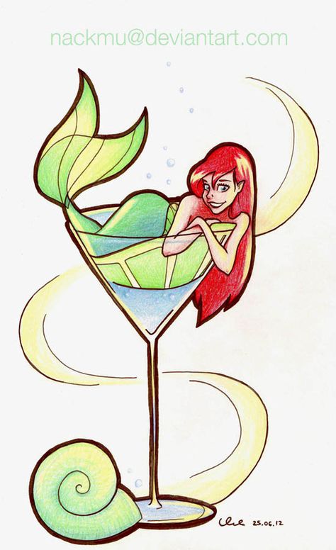 Mermaid Line Art, Disney Pin Up, Mermaid Cocktail, Ariel Mermaid, Twisted Disney, Princesa Disney, Disney Ariel, Disney Lover, Disney Tattoos