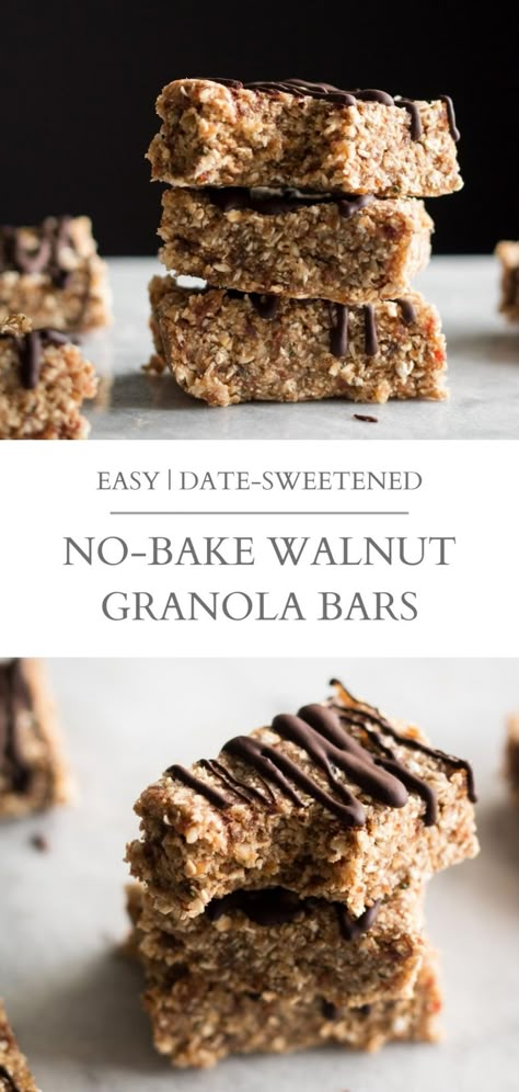 Vegan Nut Bars, Granola Bars With Dates, Vegan Granola Bar Recipe, Date Granola Bars, Walnut Granola, Muesli Slice, Dairy Free Sweets, Vegan Granola Bars, Nut Free Granola