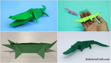 How To Make An Origami Crocodile With Kids Check more at https://www.kidsartncraft.com/how-to-make-an-origami-crocodile/ Origami Crocodile, Origami Leaf, Origami Leaves, Leaf Designs, Easy Paper Crafts, Craft Activities For Kids, Kids Activities, Leaf Design, How To Make An