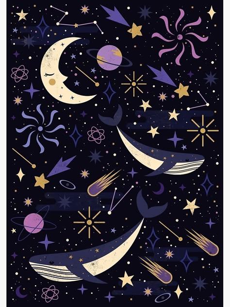 Celestial Wallpaper, Star Illustration, Space Illustration, Deco Nature, Witchy Wallpaper, Music Tattoos, Galaxy Design, Star Wallpaper, The Night Sky