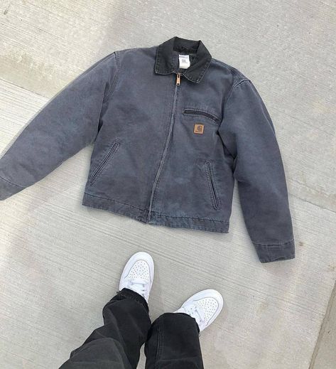 Carhartt Outfits, Carhartt Detroit Jacket, Detroit Jacket, Carhartt Detroit, Vintage Carhartt, Jordan 1 Retro High, Jordan 1 Retro, Jordan 1, Denim Button Up