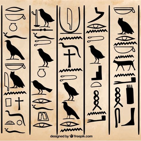 Fondo de jeroglíficos egipcios dibujados... | Free Vector #Freepik #freevector #fondo #mano #adorno #dibujados-mano Egyptian Headdress, Ancient Egypt Hieroglyphics, Egyptian Hieroglyphics Symbols, Mandela Tattoo, Egypt Hieroglyphics, Egyptian Pattern, Egypt Flag, Ancient Egyptian Symbols, Egyptian Design