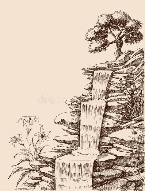 Water fall. The name of this waterfalls is HuangGuoShu,Located in Guizhou Provin #Sponsored , #SPONSORED, #Paid, #fall, #Guizhou, #Provin, #waterfalls Waterfall Sketch, Waterfall Tattoo, Waterfall Drawing, Drawing Scenery, Fall Drawings, Nature Art Drawings, Nature Sketch, Pen Art Drawings, Seni Dan Kraf