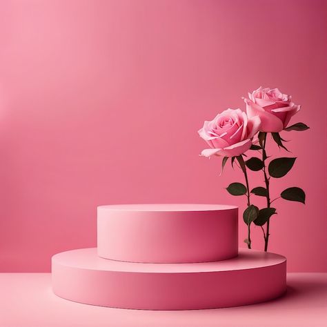 Photo beautiful podium showcase for your... | Premium Photo #Freepik #photo Oriflame Beauty Products, Content Creating, Photo Beautiful, Promotional Design, Mindfulness Meditation, Premium Photo, Mary Kay, Self Development, Pink Roses