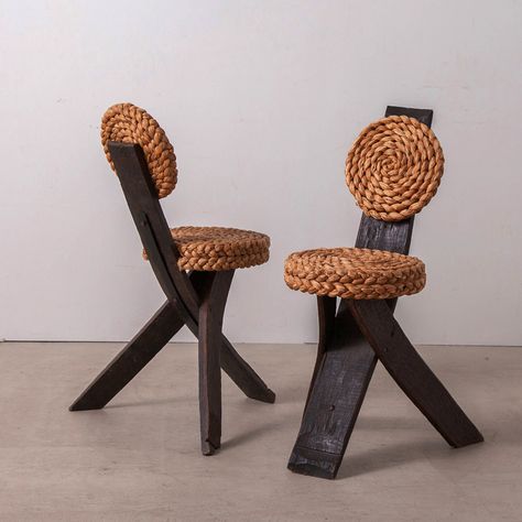 Couples Chair, Sculptural Chair, Statement Chairs, Rope Decor, House Restoration, Dining Chair Design, African Decor, Occasional Chair, French Designer