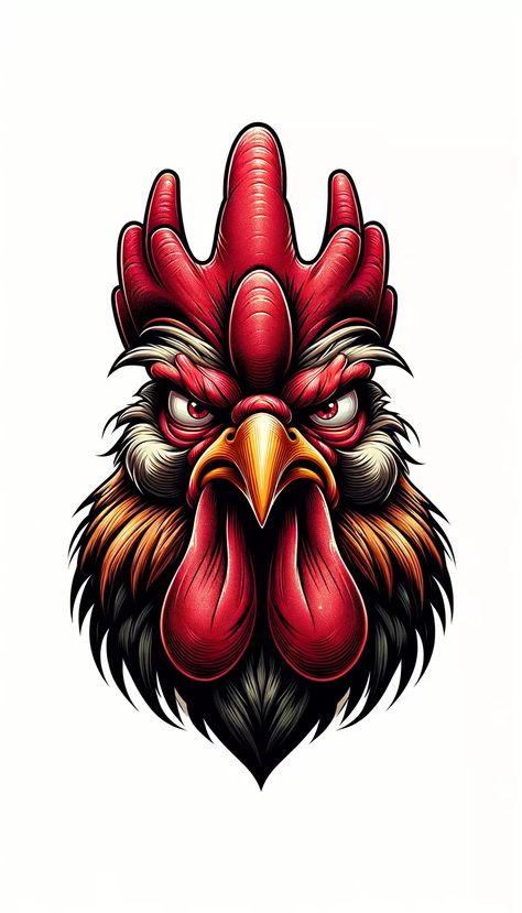 Rooster Cake, Drew Tattoo, Rooster Vector, Rooster Tattoo, Angry Cartoon, Tato Tradisional, Chicken Vector, Cartoon Rooster, Rooster Logo