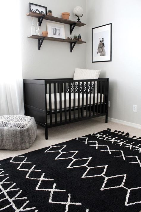 Baby Boy Nursery Room Ideas, Black Crib, Newborn Room, Baby Nursery Inspiration, Baby Nurseries, Babies Stuff, Babies Room, Boy Newborn, Nursery Room Design