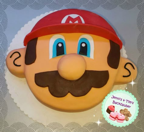 Mario Kopf Torte «Mario Torte 2.0» – Jennis & Tims Backzauber Ninjago Torte, Luigi Cake, Super Mario Cake, 7th Birthday Cakes, Mario Cake, Super Mario Birthday Party, Beach Cakes, Fondant Cake Topper, Mario Birthday Party