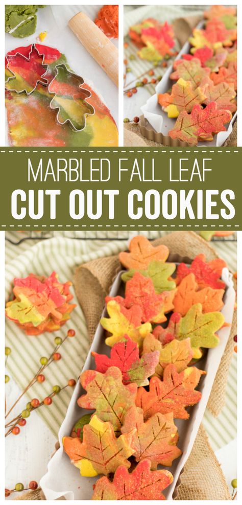 Leaf Cutout Cookies, Fall Leaf Cutout, Desserts Thanksgiving, Thanksgiving Baking, Dessert Halloween, Pecan Desserts, Recipe Thanksgiving, Sanding Sugar, Dessert Cookies