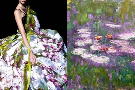 Dolce & Gabbana RTW Spring 2008 | Water Lilies – Claude Monet – Fubiz™ Art Inspired Fashion, Sonia Delaunay, Tim Walker, Lela Rose, Piet Mondrian, Fashion Images, Water Lilies, Claude Monet, Mode Inspiration