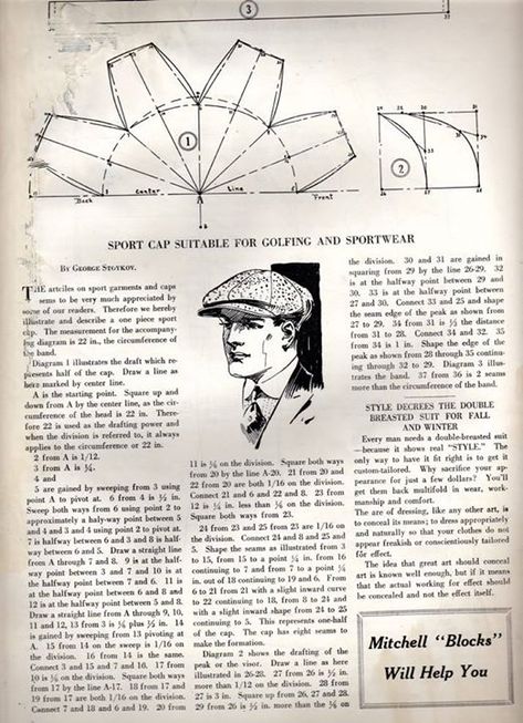 Flat Cap Pattern, Newsboy Cap Pattern, Mens Hat Pattern, Newsboy Hat Pattern, Pola Topi, Flat Cap Men, Sewing Hats, Hat Tutorial, Hat Patterns To Sew