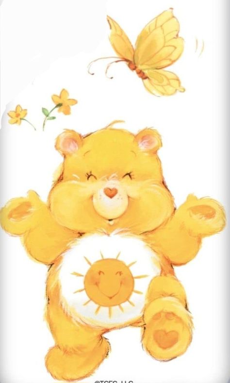 Care Bears Stuffed Animals, Bears Stuffed Animals, Sunshine Bear, Care Bears Vintage, Funshine Bear, Cheer Bear, Care Bears Cousins, Art Trading Cards, Bear Family