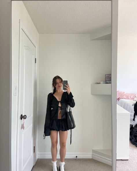 Bubble skirt 10 ways 🫧 Black Bubble Skirt Outfit, Bubble Skirt Outfit, Girly Fits, Bubble Skirt, Asian Outfits, Skirt Outfit, July 15, Fit Inspo, Black Skirt