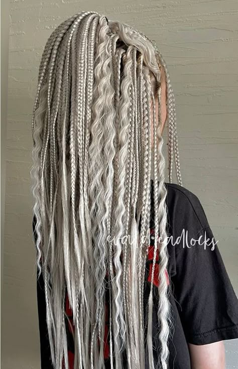 40 Unique Gray Braids Hairstyles for 2024 - NAILSPIRATION Gray Braids, Grey Box Braids, Brown Dreads, Unique Braided Hairstyles, Upside Down Braid, Blonde Dreadlocks, Faux Dreads, Blonde Dreads, Braid Inspiration