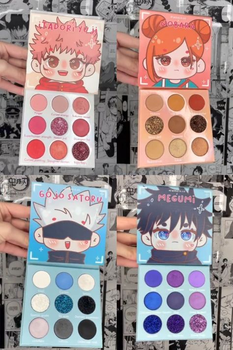 Anime Makeup Products, Anime Makeup Palette, Japan Makeup Products, Anime Cosmetics, Makeup Pallettes, Makeup Palette Collection, Japan Makeup, Makeup Pallets, Anime Makeup