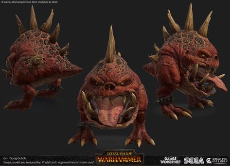 Gobbla, par Crystel Land #TotalWar #Warhammer #CreativeAssembly Warhammer Squig, Warhammer Orks, Marmoset Toolbag, Goblin Art, Tip Of The Iceberg, Warhammer Figures, Monster Characters, Warhammer Art, Warhammer 40k Artwork