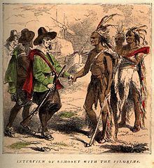 Pilgrim Life: Second Encounter with Native Americans Native American Thanksgiving, Pilgrim Life, Pilgrims And Indians, Traditional Thanksgiving Dinner, Plymouth Colony, Thanksgiving History, The Pilgrims, Thanksgiving Pictures, Colonial History